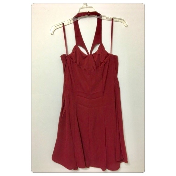 uo Kimchi Blue chiffon cutout Halter Dress Jr size L - Picture 5 of 7